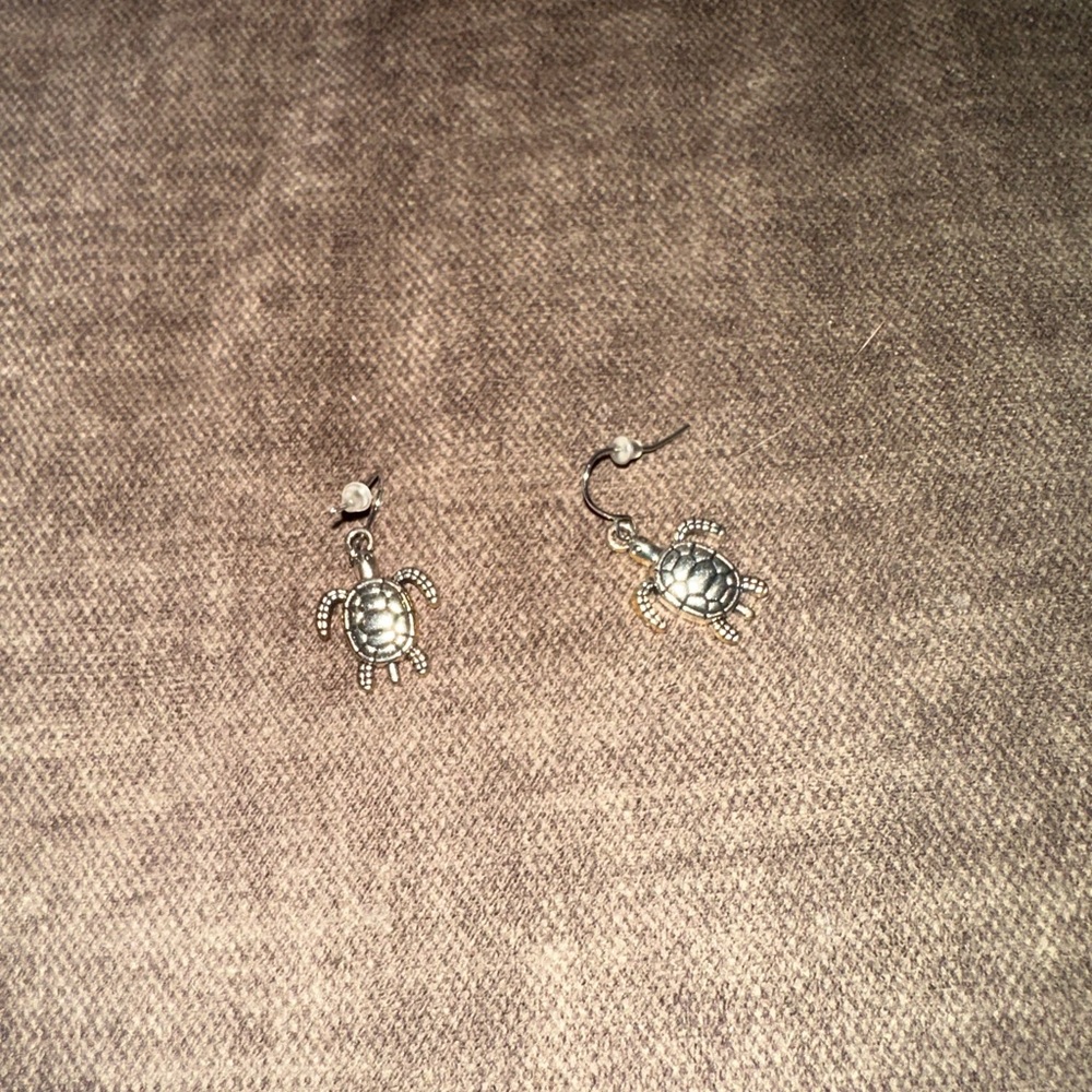 Turtle Dangle Earrings - Unknown Silver Drop